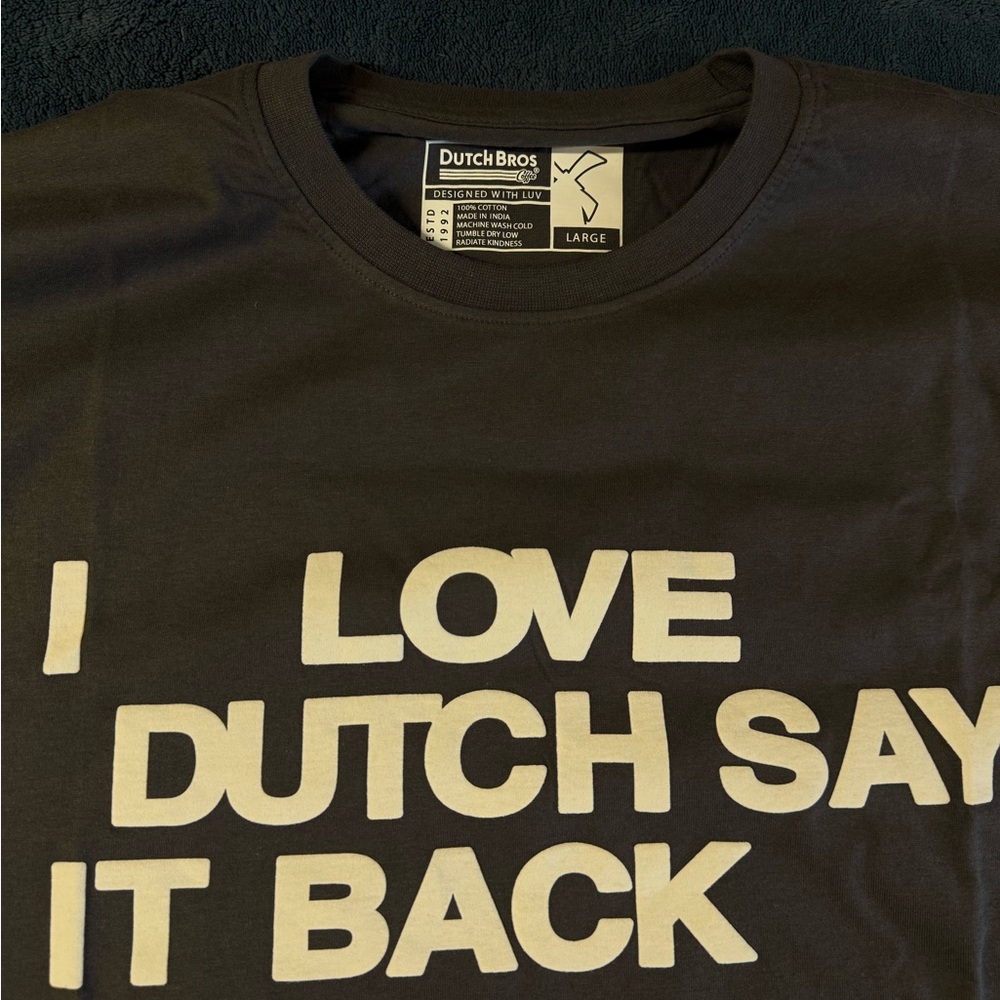 Dutch Bros Charcoal Tee with White Text (Lonely Ghost Collab)
